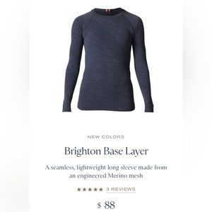 Tracksmith Brighton Base Layer Navy- size medium New/Never worn and still in bag